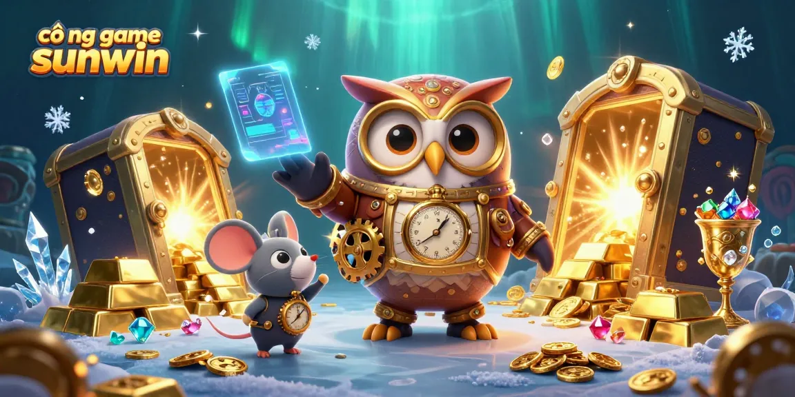 Experience thrilling gameplay with cổng game sunwin, featuring a magical time-traveler owl and exciting casino elements.
