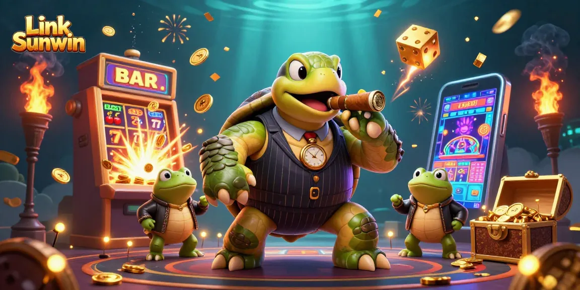 Join the action with Link Sunwin at this vibrant online casino scene filled with slots and bonuses.