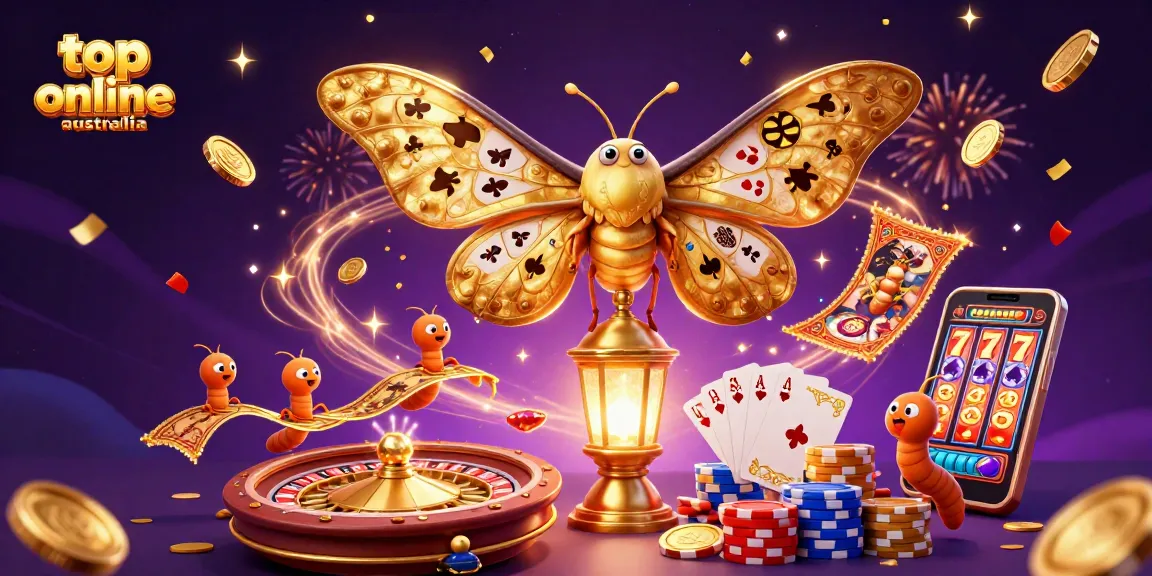 Experience the thrill of the top online casino Australia with vibrant casino elements and characters.